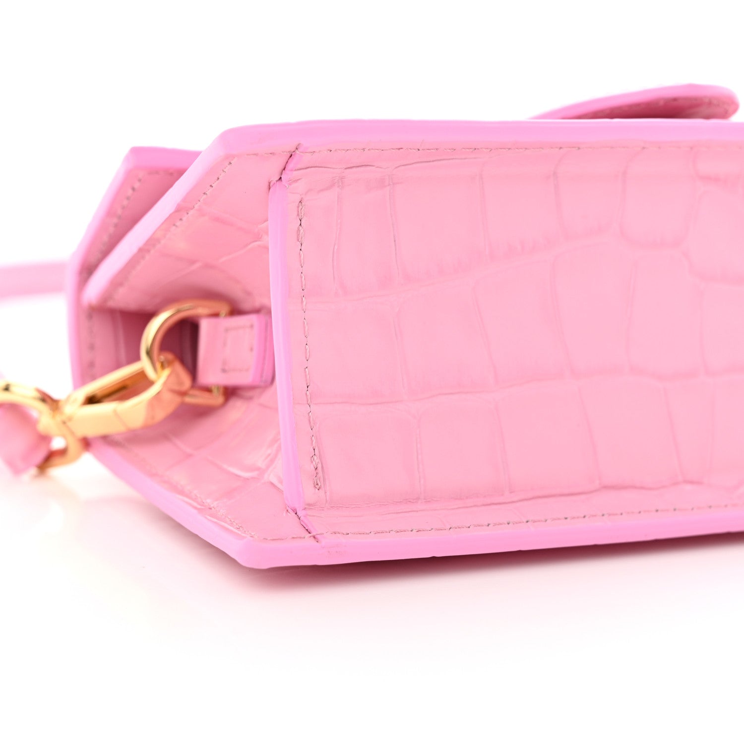 Jacquemus Calfskin Crocodile Embossed Le Bambino Pink 8 of 12
