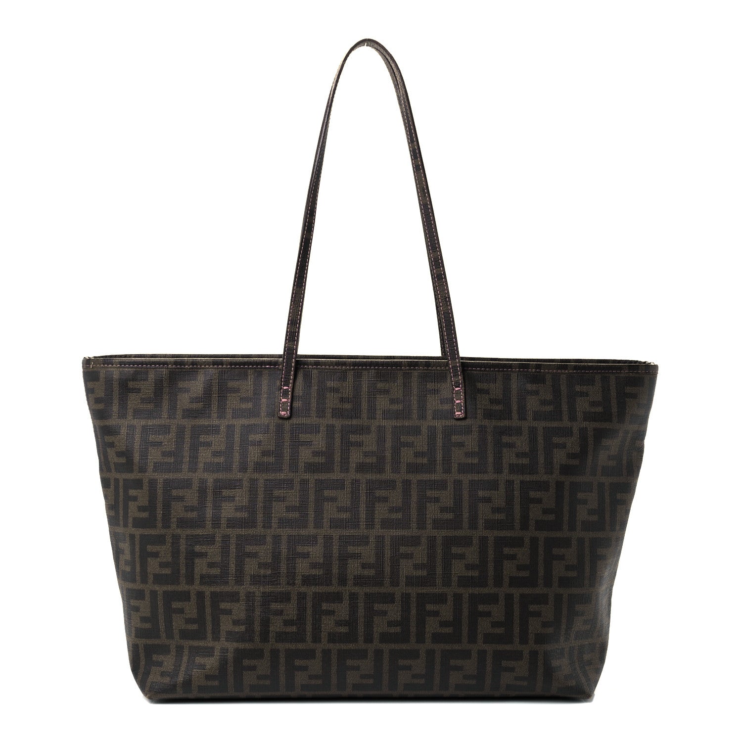 Fendi Zucca Spalmati Medium Roll Tote Tobacco Light Pink 1 of 13