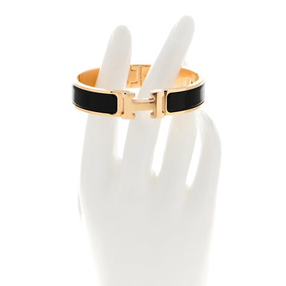Hermes Enamel Narrow Clic Clac H Bracelet PM Black 2 of 5