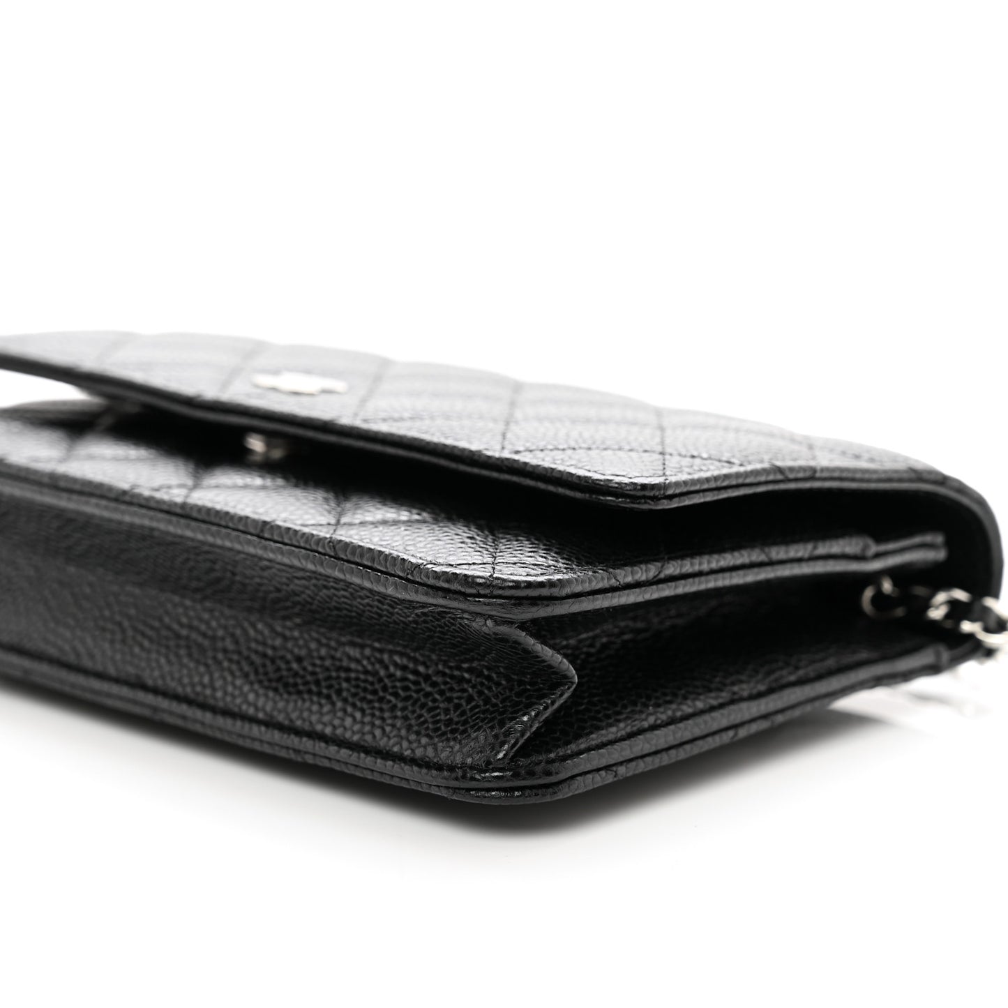 Caviar Quilted Wallet on Chain WOC Black