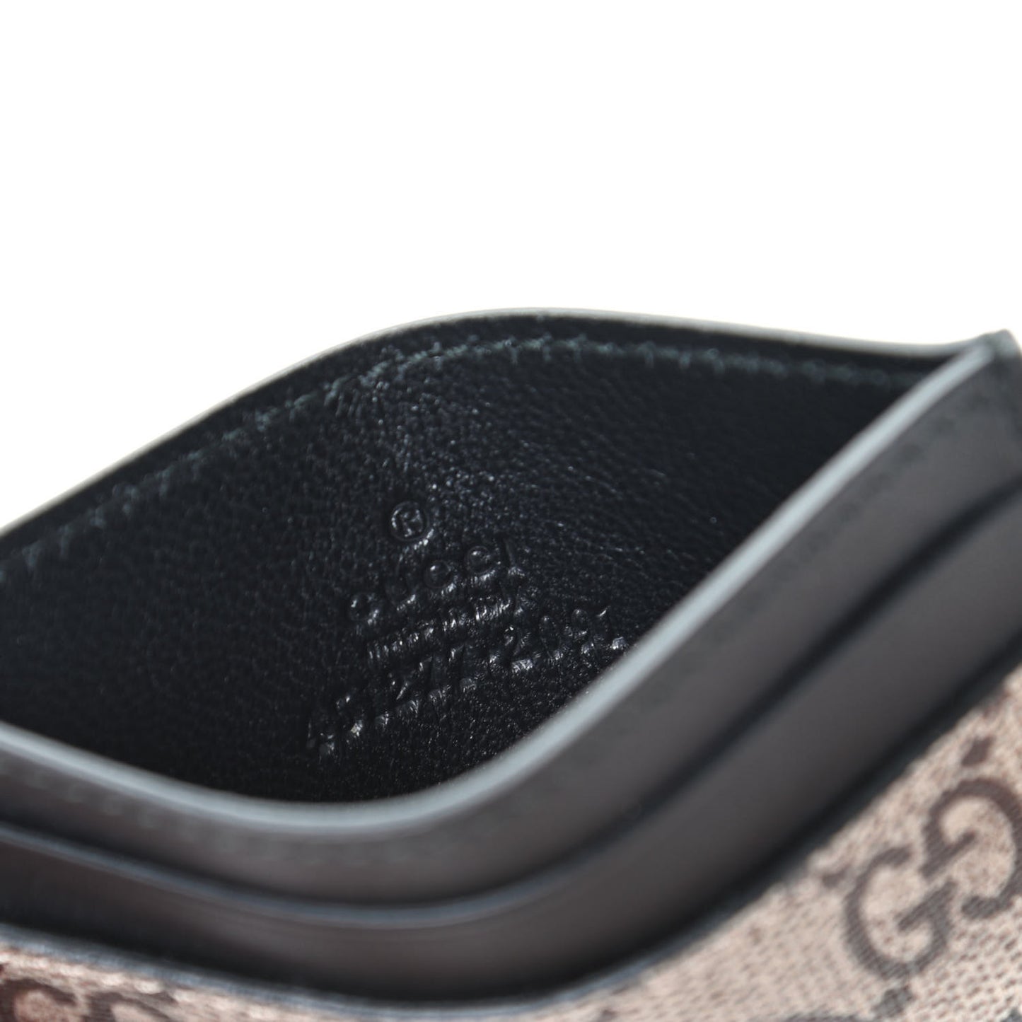 GG Supreme Monogram Kingsnake Card Holder Beige Black