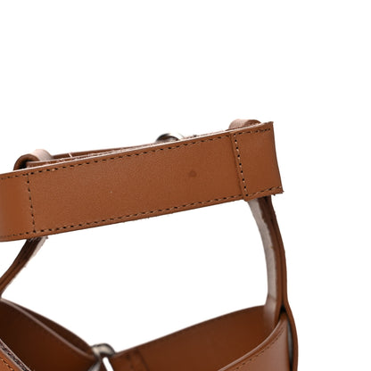 Hermes Calfskin Womens Enid Sandals 38 Gold 9 of 9