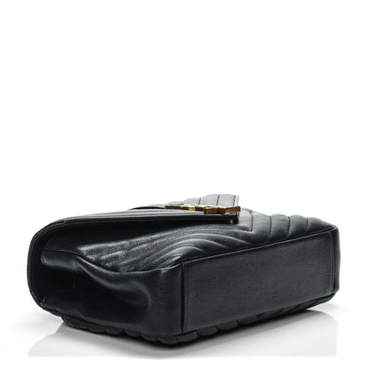 Saint Laurent Sheepskin Matelasse Medium College Monogram Bag Navy Blue 4 of 9