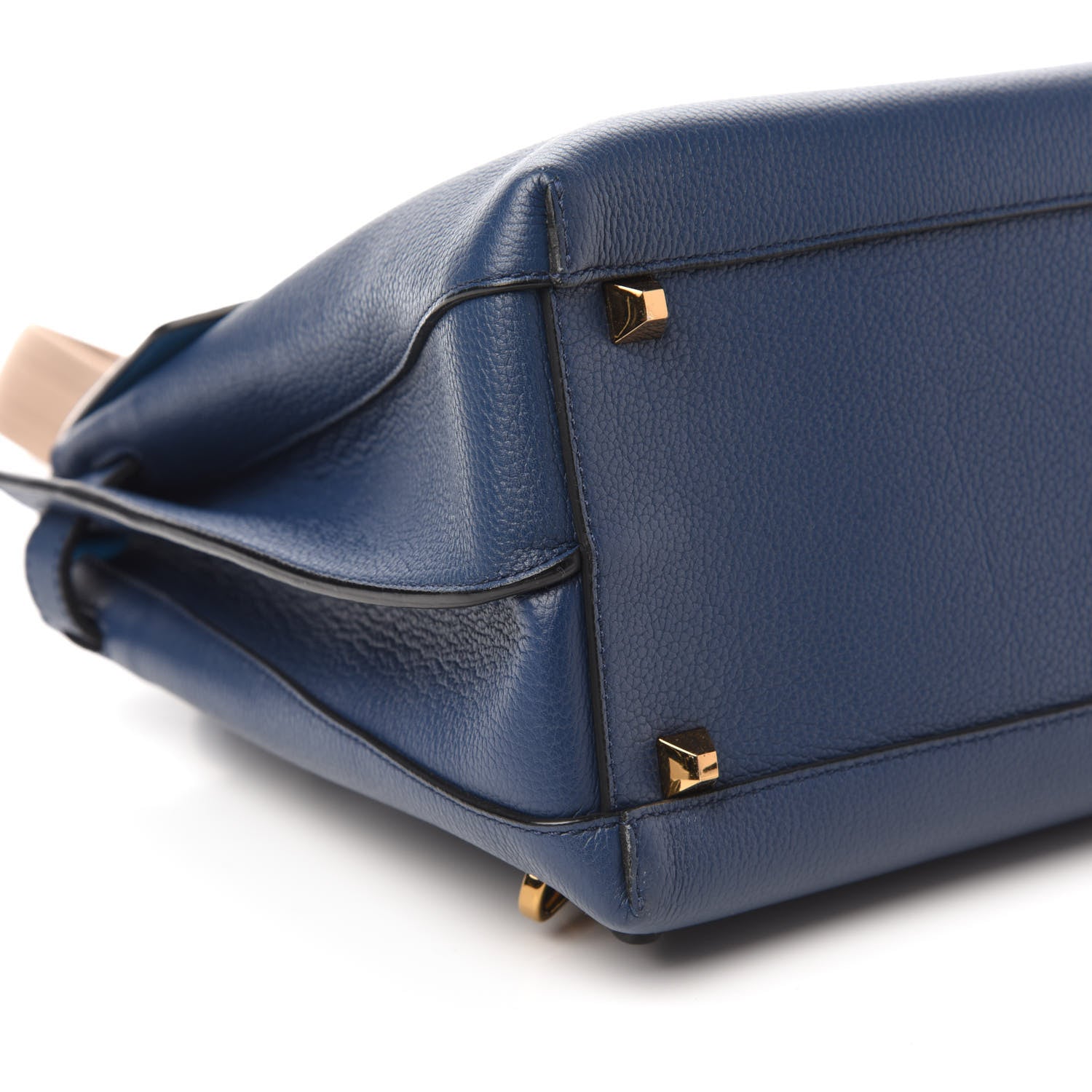 MCM Grained Calfskin Large Milla Convertible Backpack Navy 5 of 8