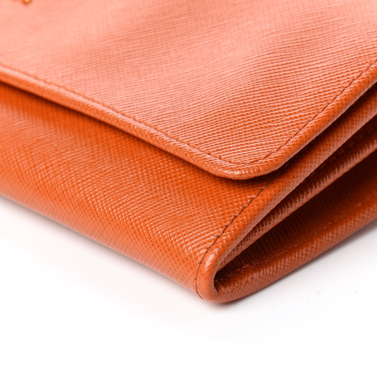 Saffiano Metal Chain Wallet Papaya
