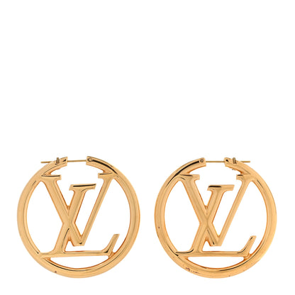 Louis Vuitton Metal Louise Hoop Earrings Gold 1 of 4