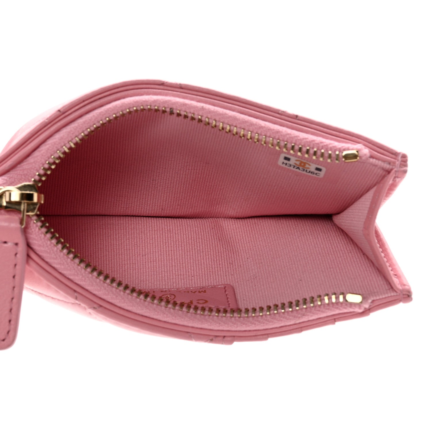 Chanel Lambskin Quilted Flap Zip Card Holder Pink 5 of 13