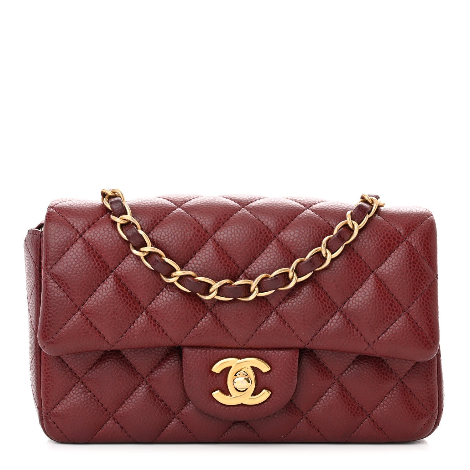 Chanel Caviar Quilted Mini Rectangular Flap Dark Red 1 of 11