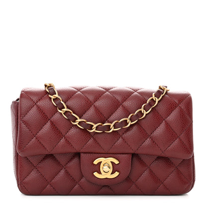 Chanel Caviar Quilted Mini Rectangular Flap Dark Red 1 of 11