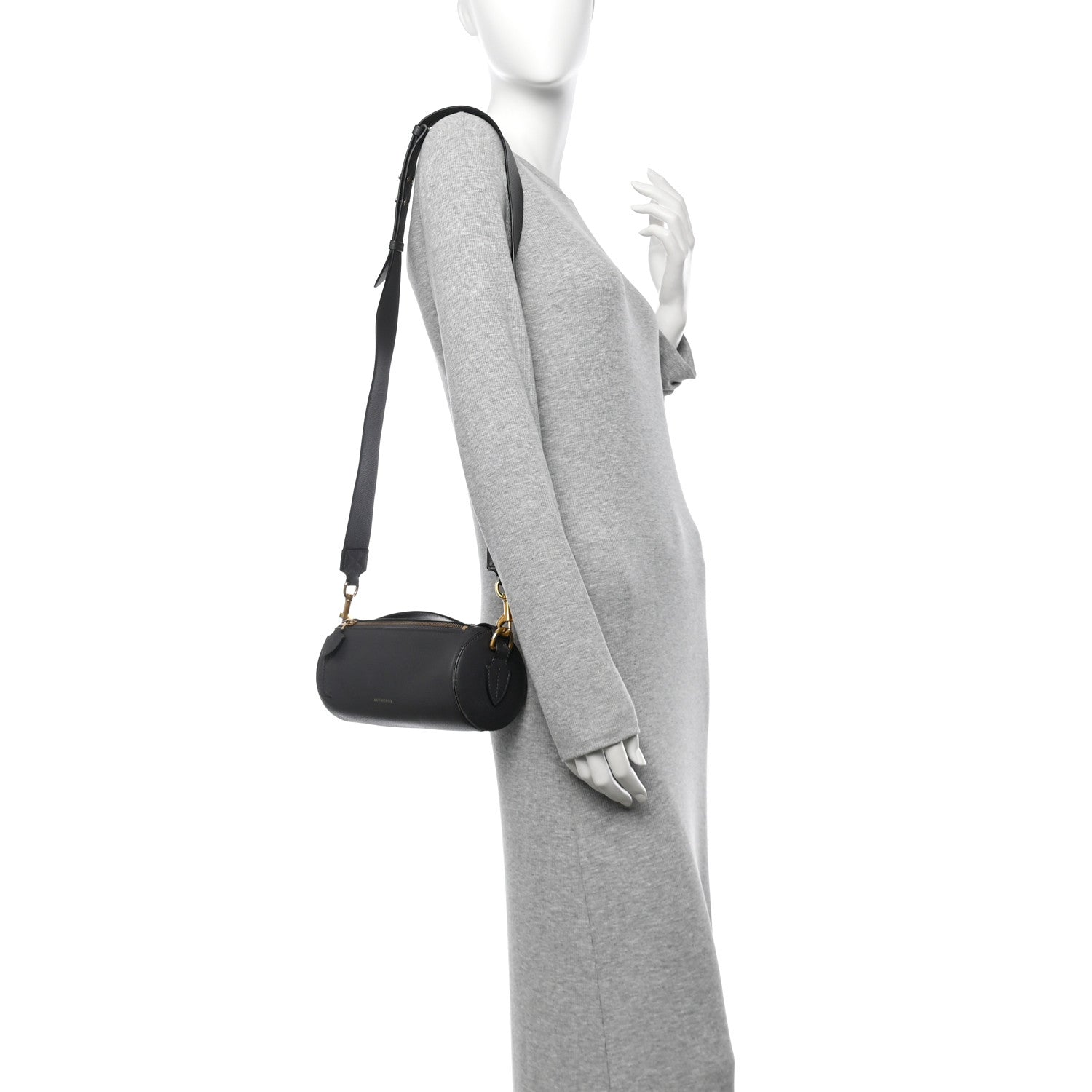 Burberry Calfskin The Barrel Bag Charcoal Grey 2 of 17