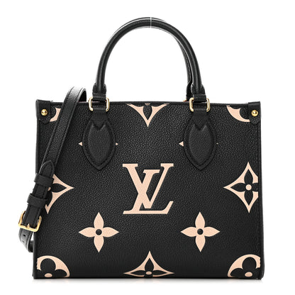 Louis Vuitton Empreinte Monogram Giant Onthego PM Black Beige 1 of 12