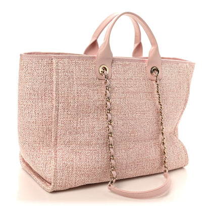 Chanel Lurex Boucle Deauville Medium Tote Pink 3 of 10