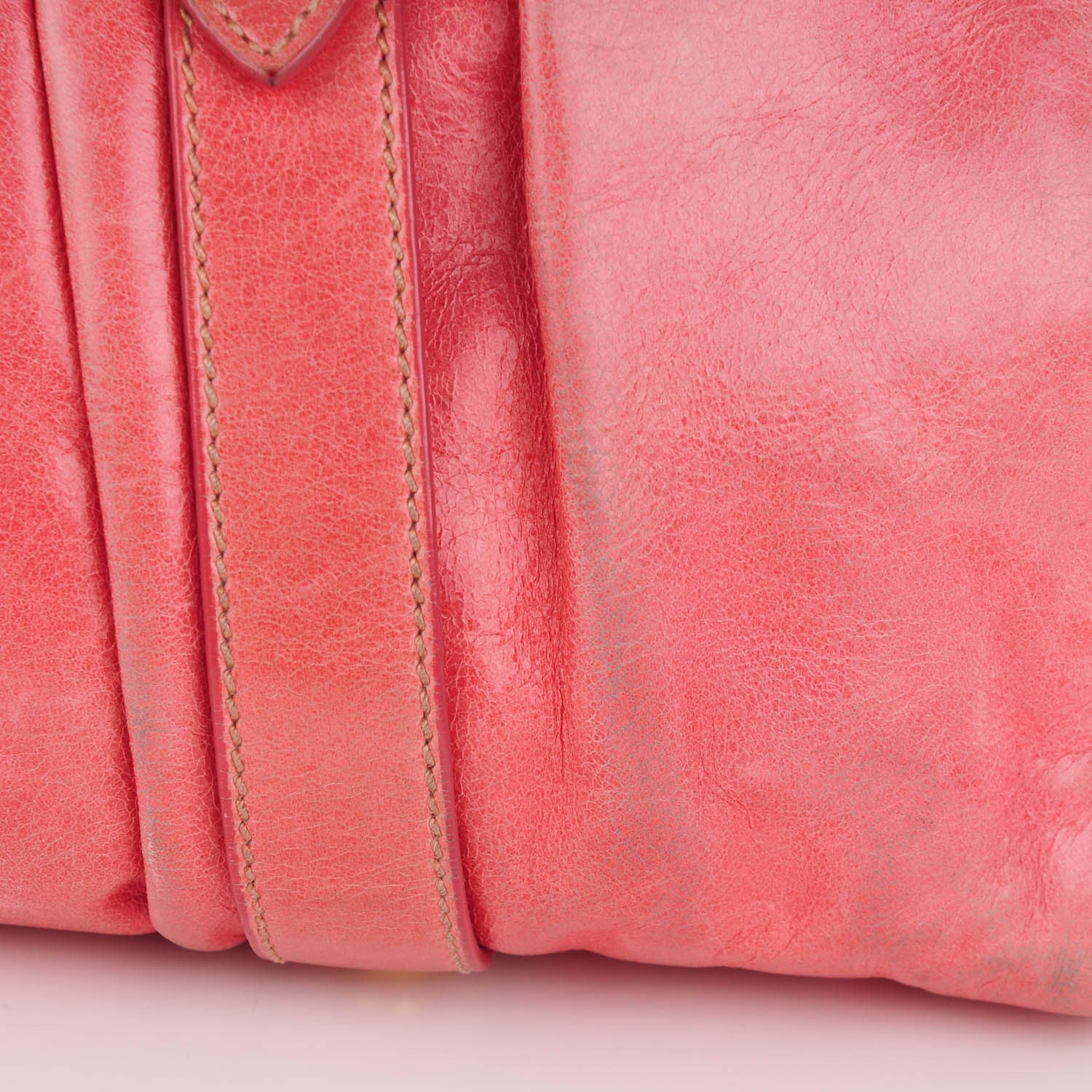 Miu Miu Vitello Lux Gathered Tote Rosa 10 of 11