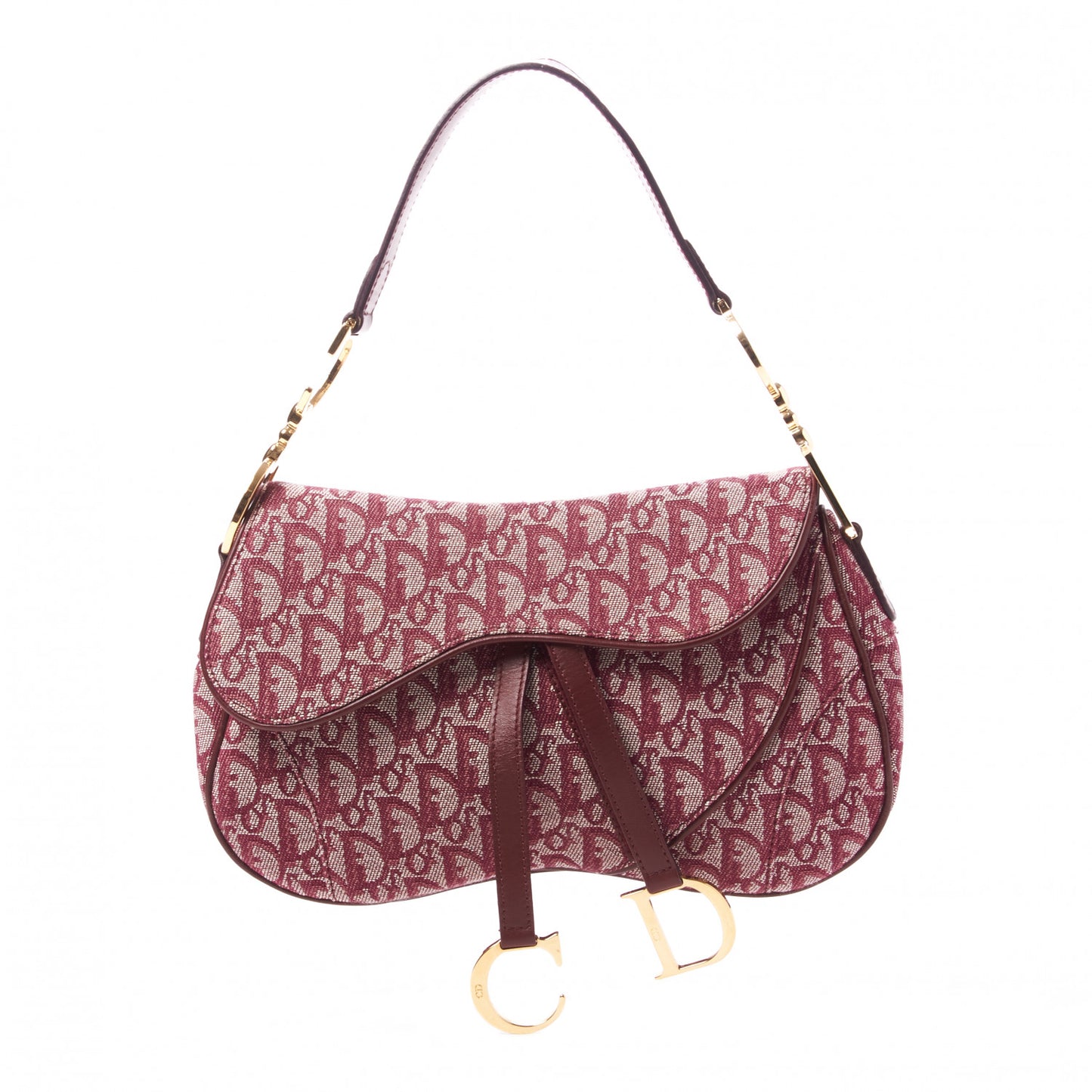 Monogram Double Saddle Bag Burgundy