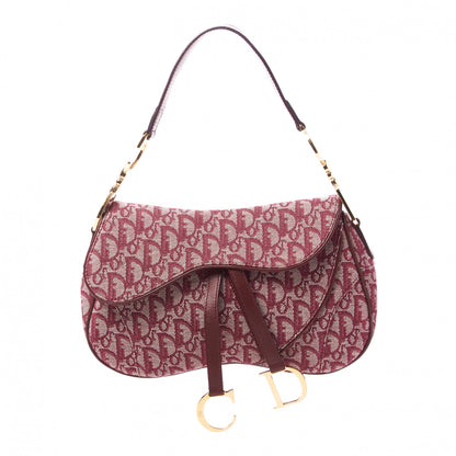Christian Dior Monogram Double Saddle Bag Burgundy 1 of 7