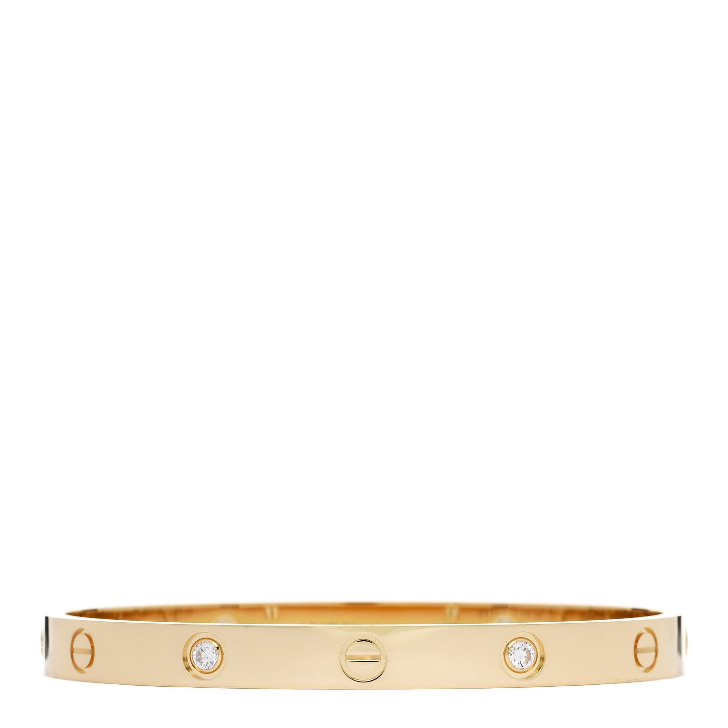 Cartier 18K Yellow Gold 4 Diamond LOVE Bracelet 18 2 of 10