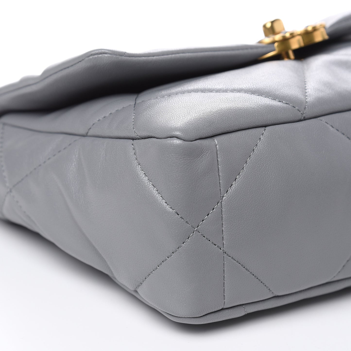 Lambskin Quilted Medium 19 Flap Grey