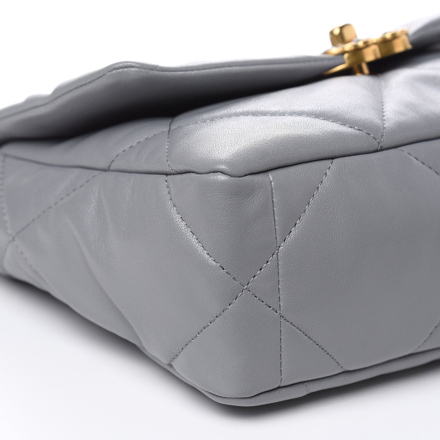 Chanel Lambskin Quilted Medium 19 Flap Grey 8 of 10