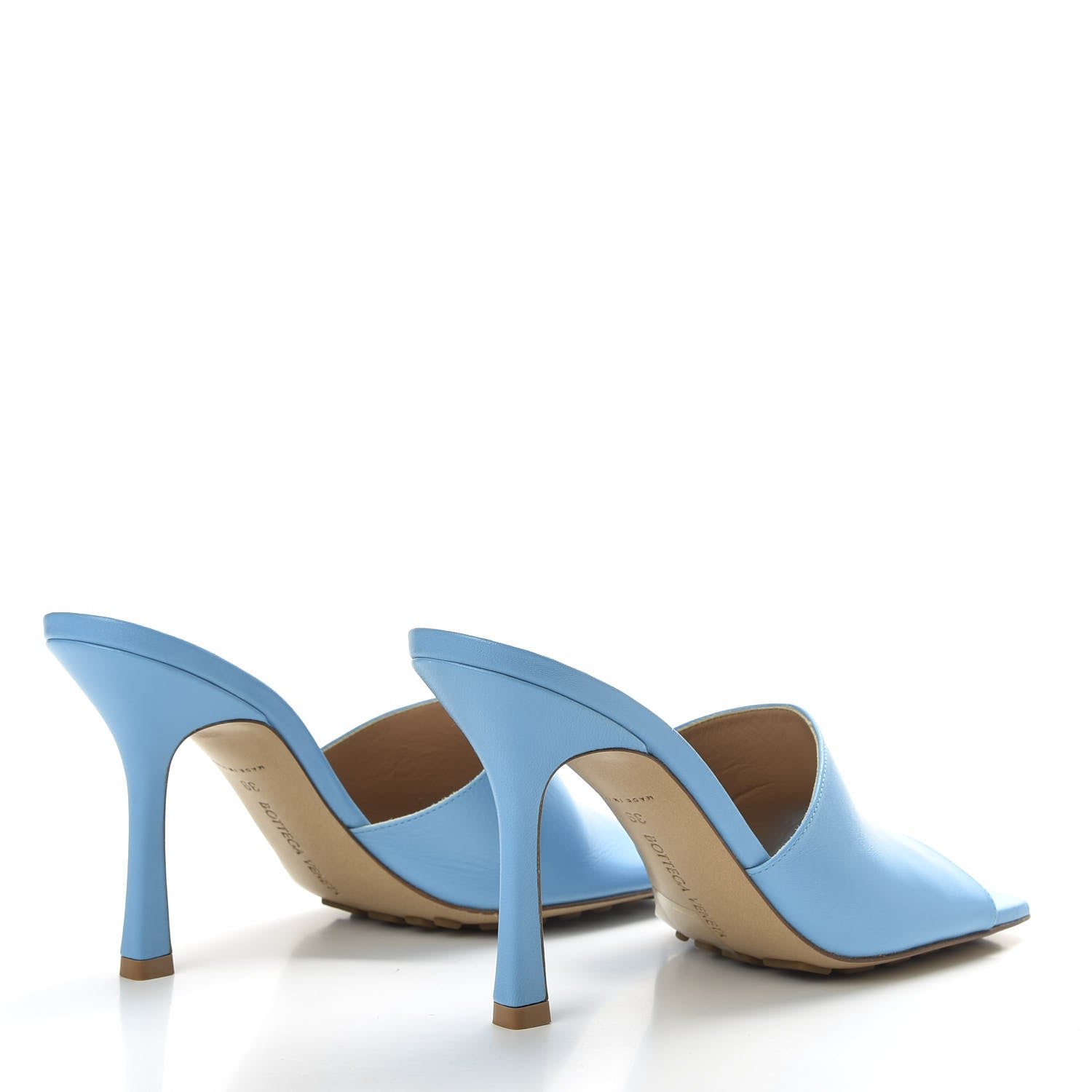 Bottega Veneta Lambskin Stretch Mule Sandals 39 Sky Blue 4 of 8
