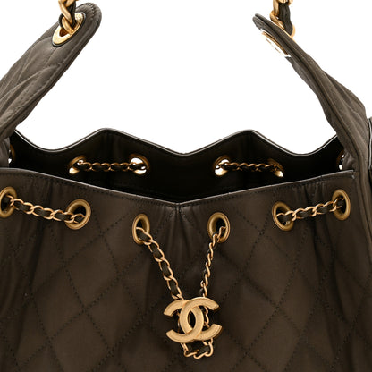 Chanel Canvas Quilted Small Chanel 25 Handbag Khaki 8 of 10