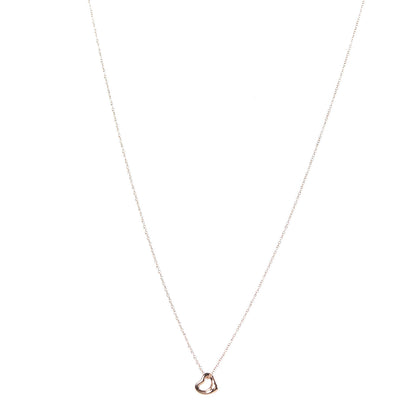 Tiffany 18K Rose Gold 7mm Elsa Peretti Open Heart Pendant Necklace 1 of 9