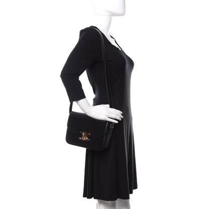 Celine Shiny Calfskin Medium Triomphe Black 2 of 10