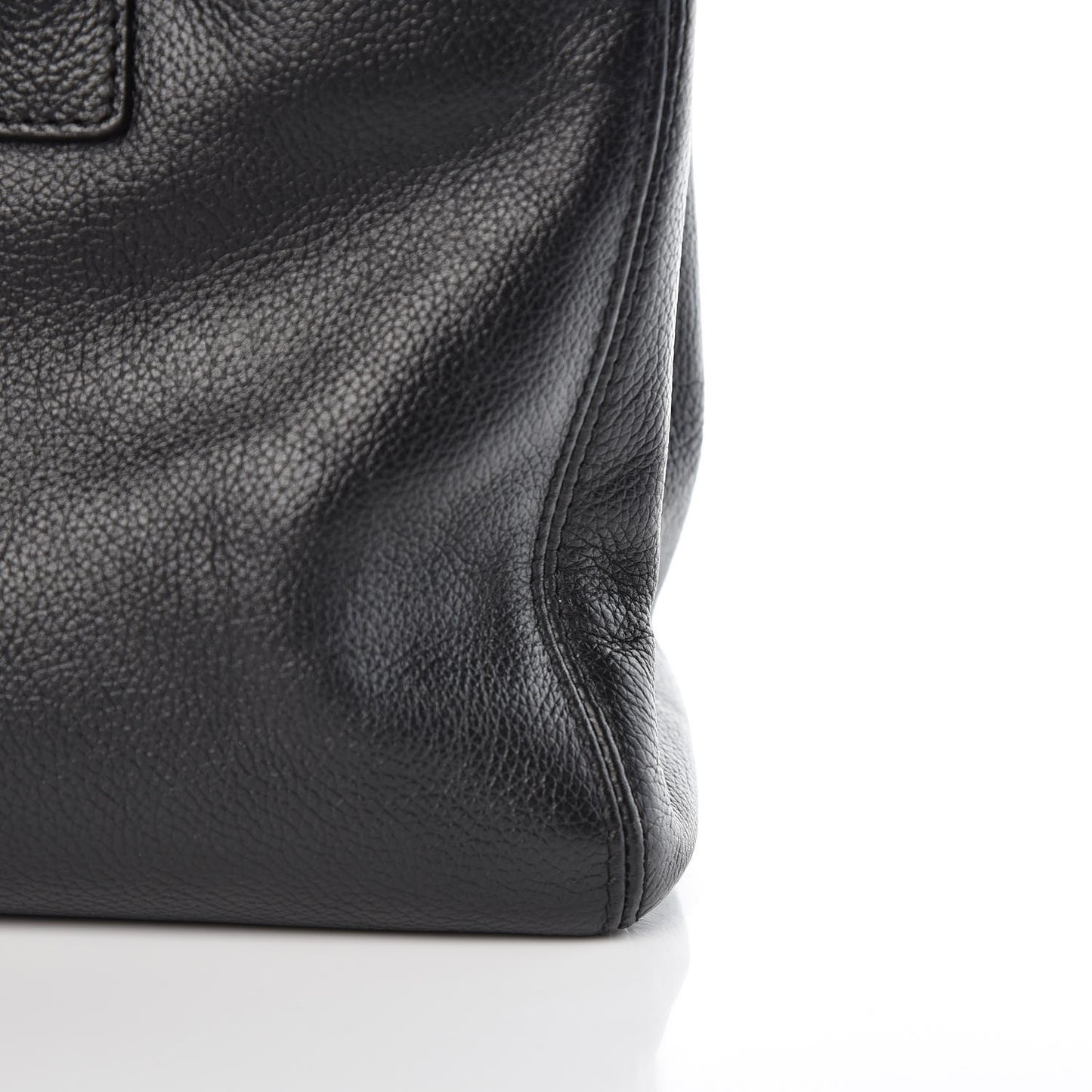 Calfskin Mademoiselle Lock Cerf Shopper Tote Black