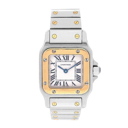 Cartier Stainless Steel 18K Yellow Gold 24mm Santos De Cartier Galbee Quartz Watch 1 of 4