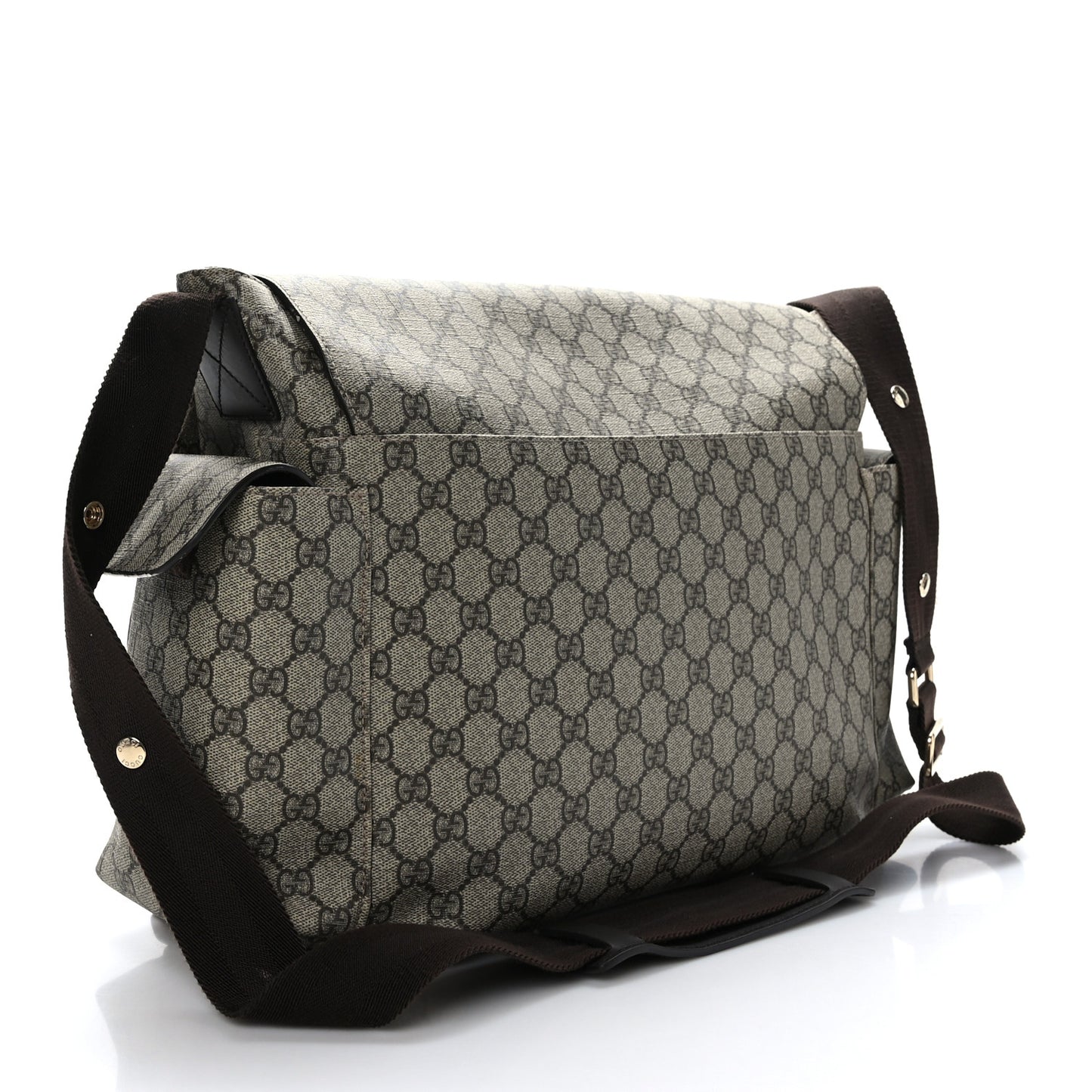 GG Plus Monogram Messenger Diaper Bag Dark Brown