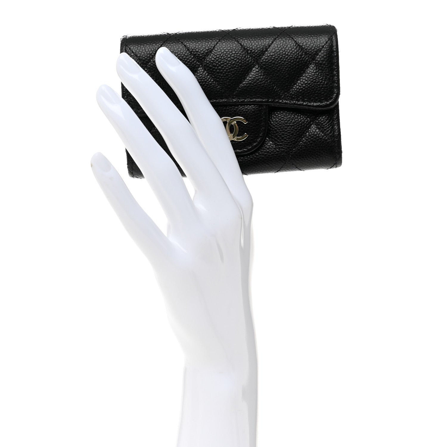 Chanel Caviar Quilted Classic 4 Key Holder Wallet Black 2 of 9