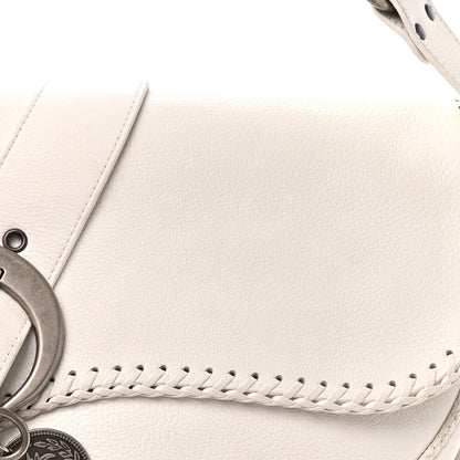 Christian Dior Pebbled Calfskin Braided Gaucho Double Saddle Flap Bag White 9 of 14