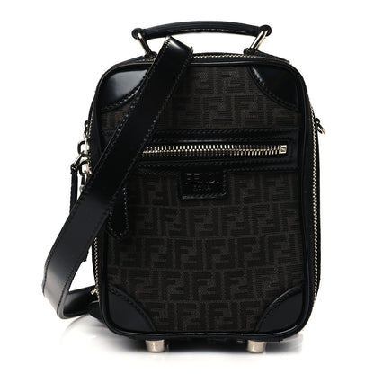 Fendi Recycled Fabric Jacquard Vitello Astro Micro FF Mini Trolley Bag Asfalto Black 1 of 6