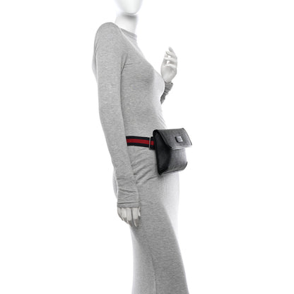 Gucci GG Supreme Monogram Web Slim Belt Bag Black Grey 2 of 19