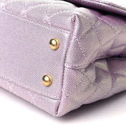 Chanel Iridescent Caviar Quilted Mini Coco Handle Flap Light Pink 10 of 10