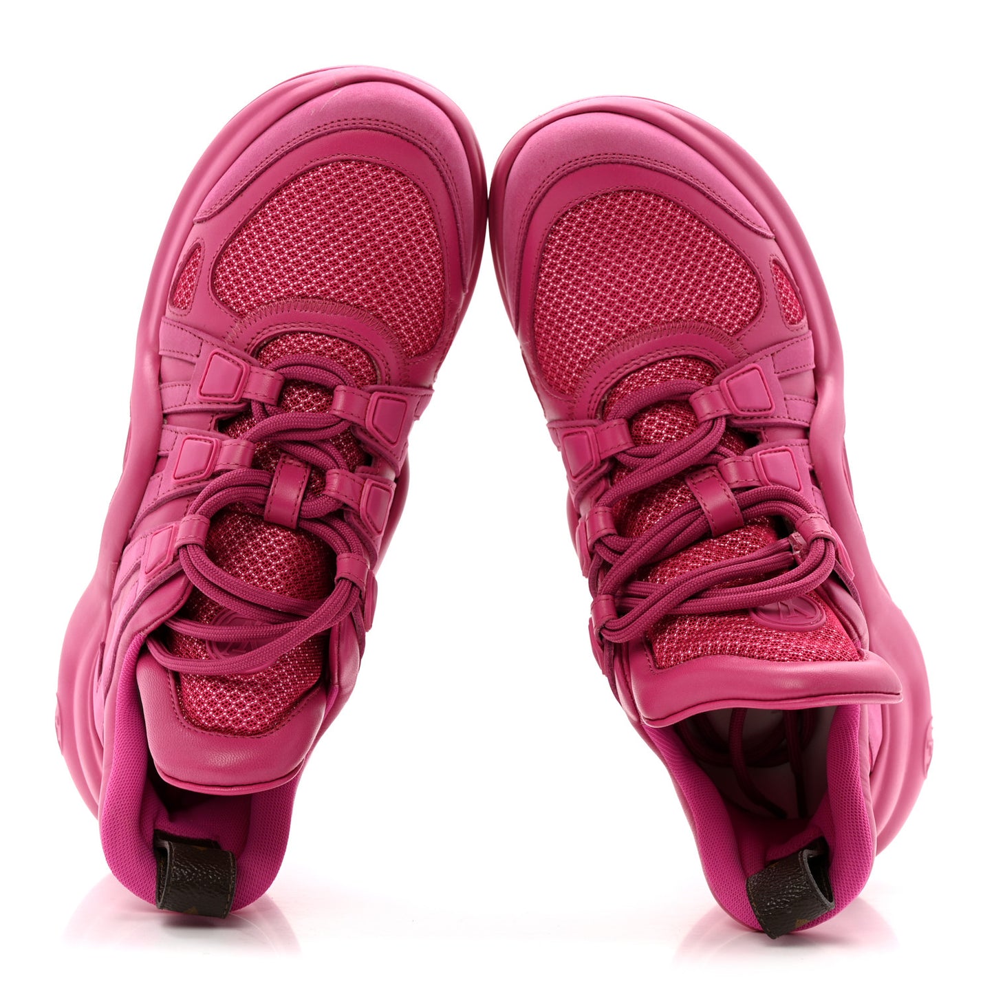 Calfskin Technical Nylon LV Archlight Sneakers 37 Rose Pop