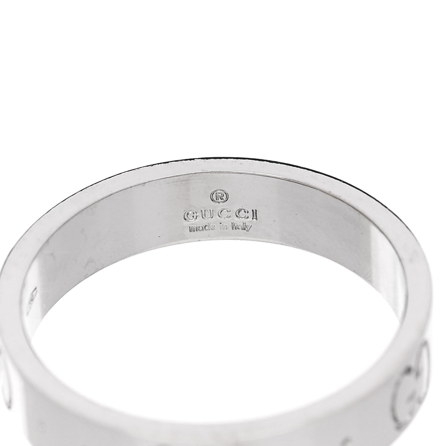 18K White Gold 4mm Icon Thin Band Ring 50 5.25