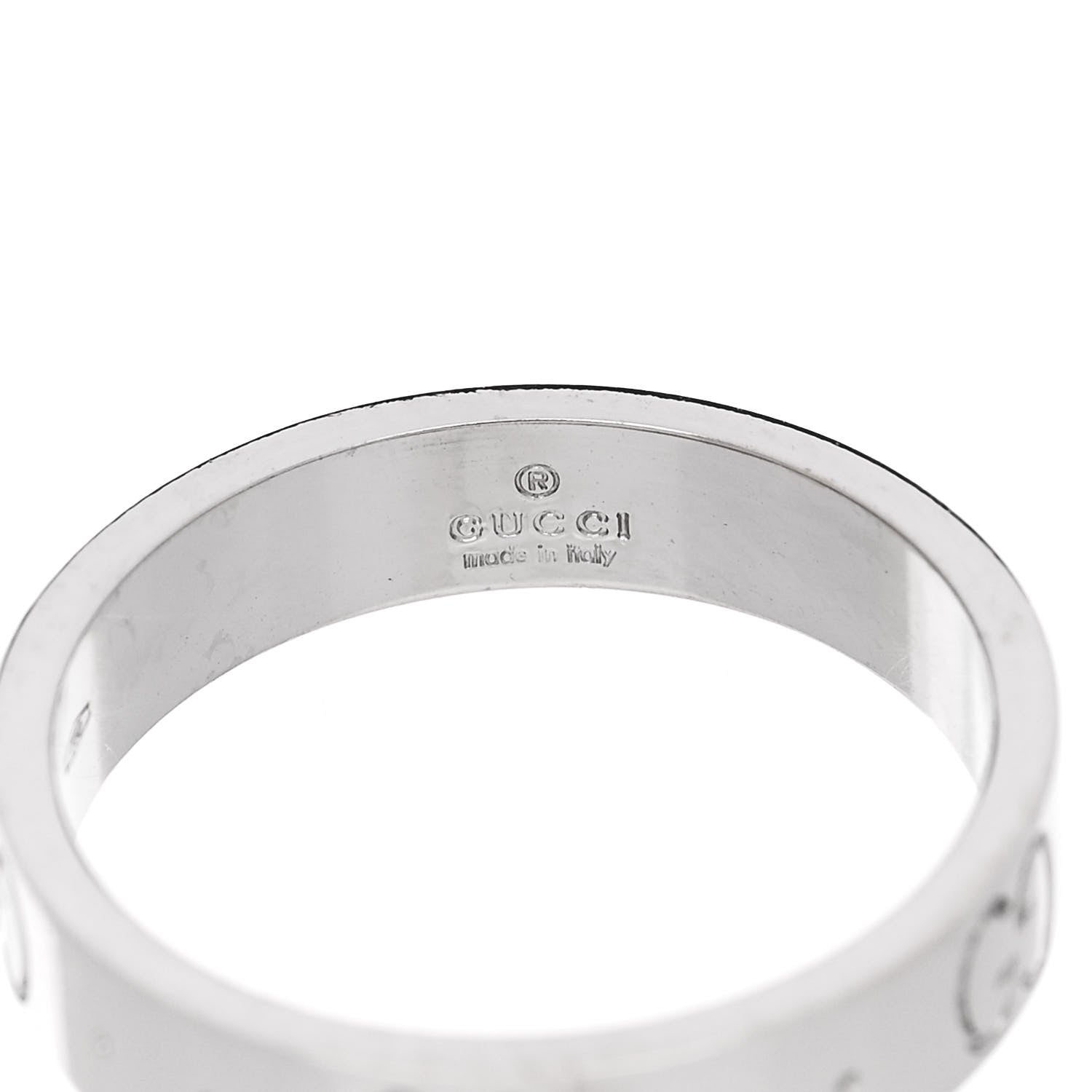 Gucci 18K White Gold 4mm Icon Thin Band Ring 50 5.25 4 of 8