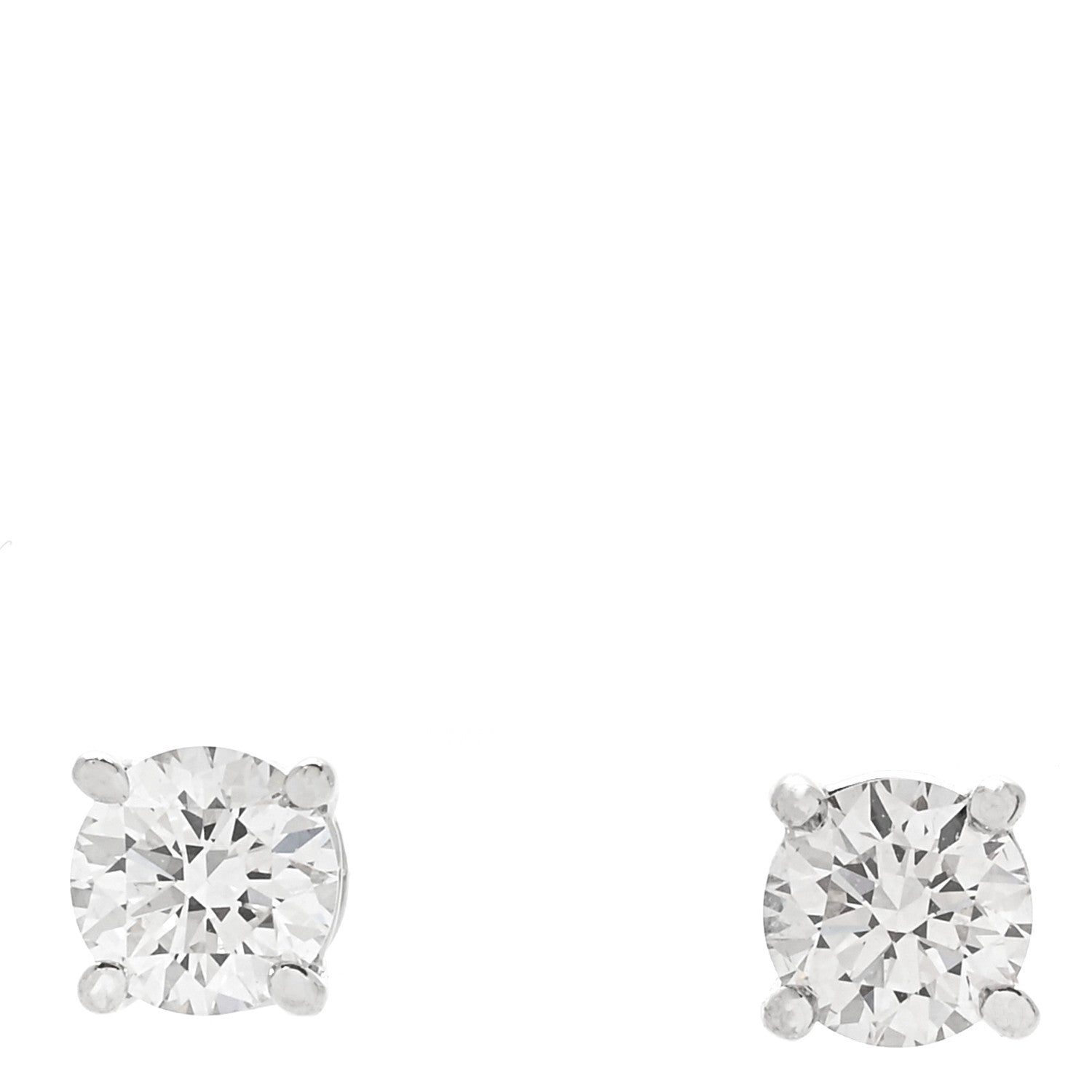 Tiffany Platinum Diamond .36ctw Solitaire Earrings 1 of 6
