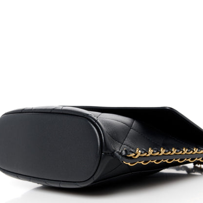 Chanel Calfskin Quilted Chain Small Hobo Bag Black 10 of 10