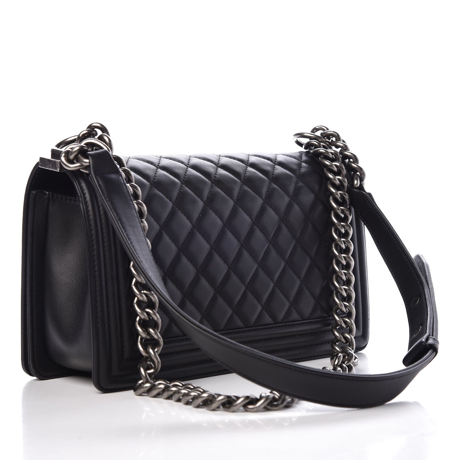 Chanel Lambskin Quilted Medium Boy Flap Black 3 of 8