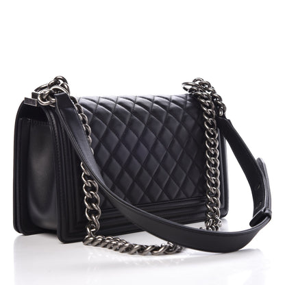 Chanel Lambskin Quilted Medium Boy Flap Black 3 of 8