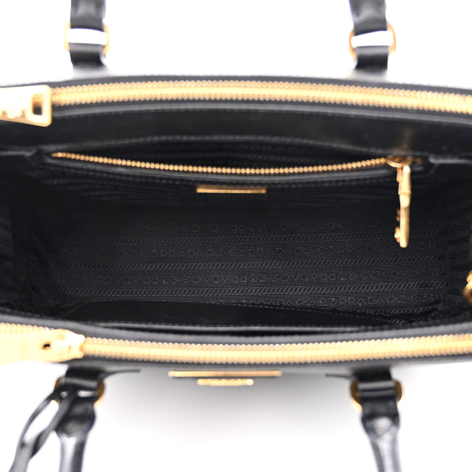 Prada Saffiano Small Galleria Double Zip Tote Black 5 of 16