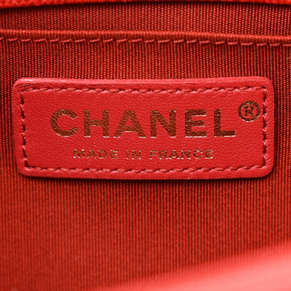 Chanel Caviar Chevron Quilted Braided Medium Boy Flap Red 6 of 10