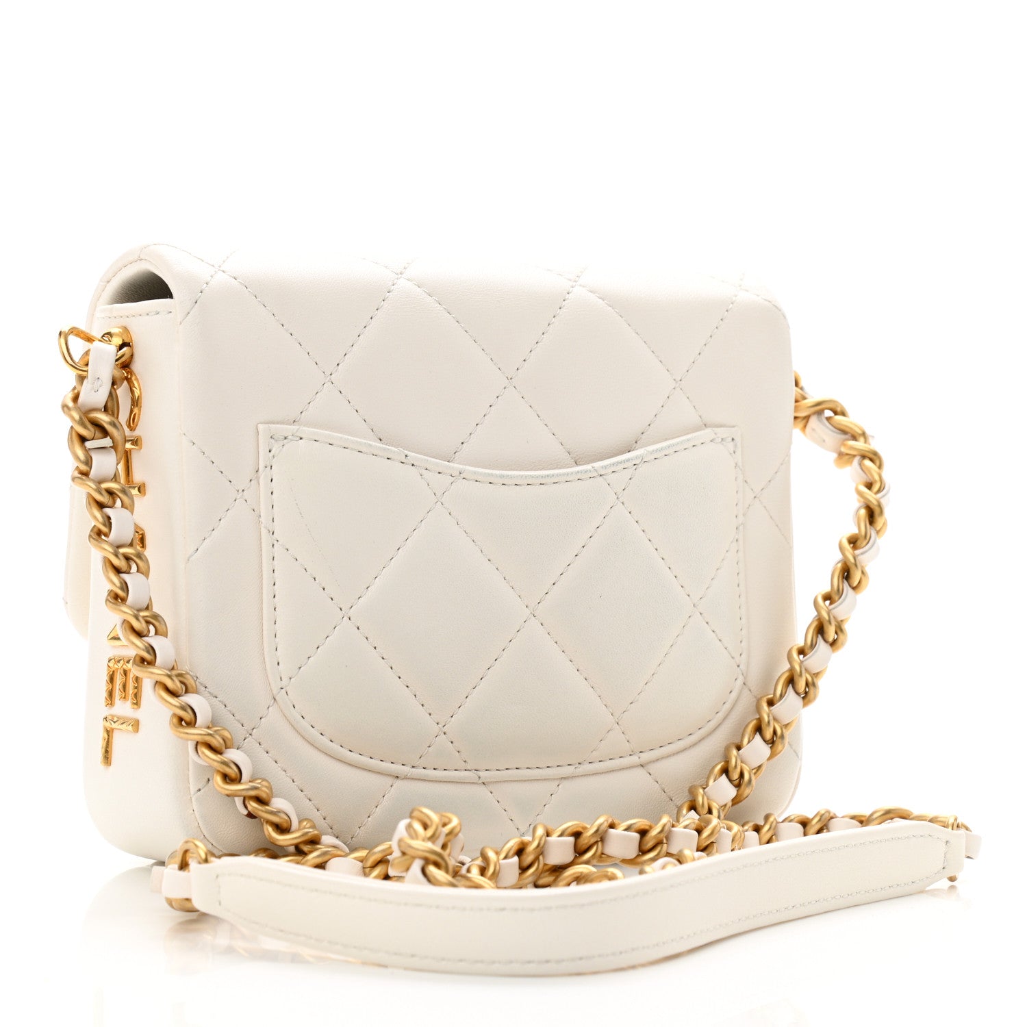 Chanel Lambskin Quilted Mini Side Note Flap White 3 of 12