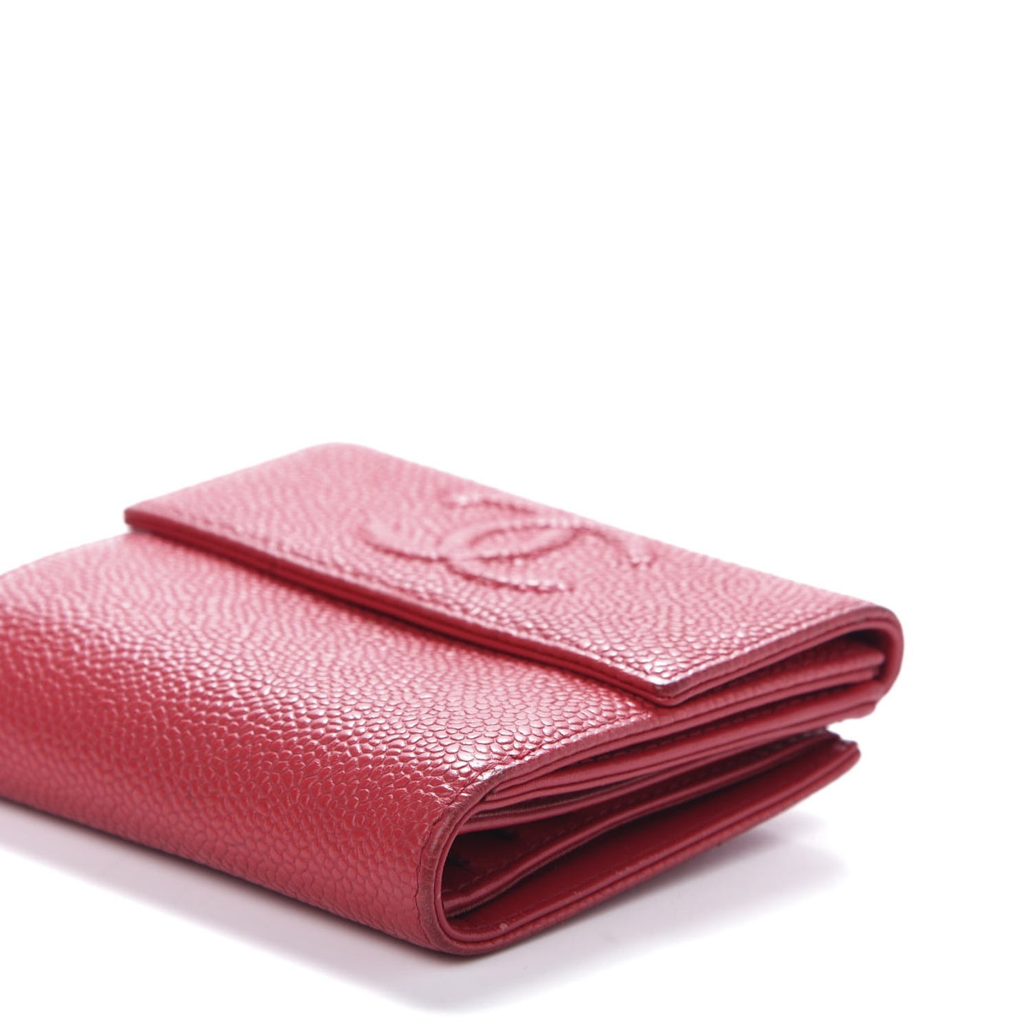 Caviar Timeless CC Compact French Wallet Red
