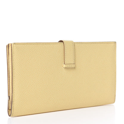 Hermes Epsom Bearn Gusset Wallet Jaune Poussin 3 of 7