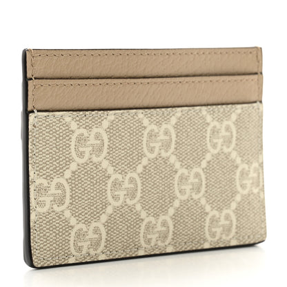 Gucci GG Supreme Monogram Textured Dollar Calfskin Web Ophidia Card Holder Beige Mystic White Oatmeal 3 of 7