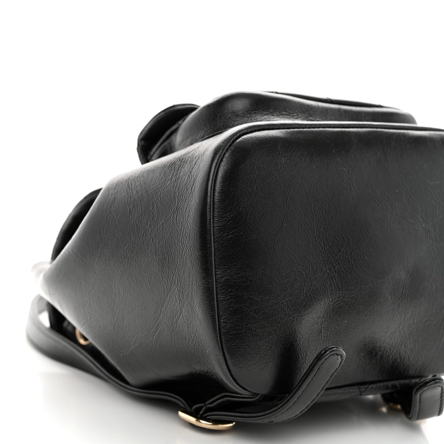 Lambskin Quilted Small Duma Drawstring Backpack Black
