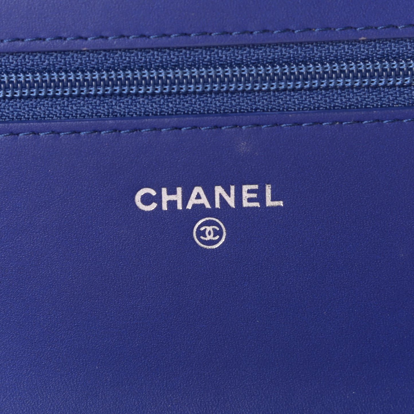 Patent Caviar Timeless CC Wallet on Chain WOC Blue