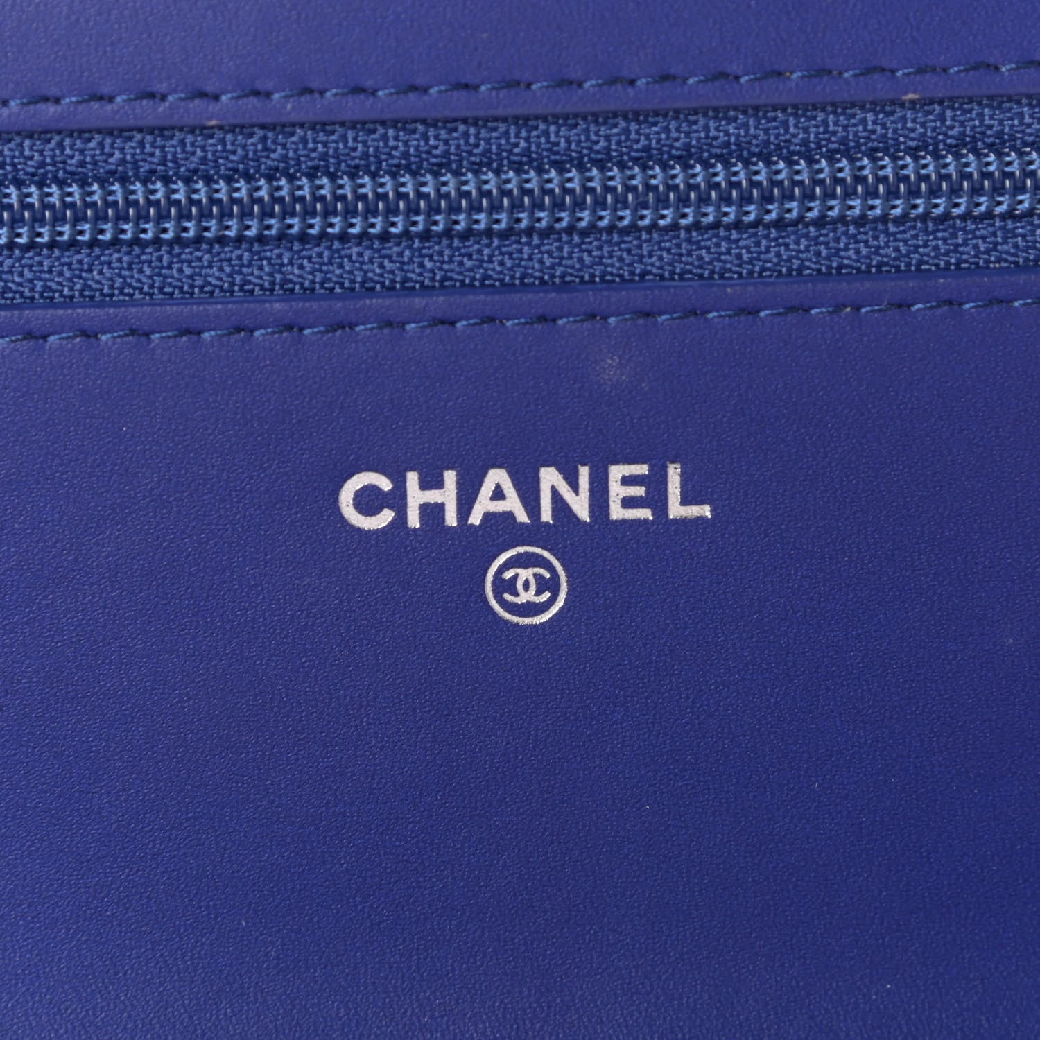 Chanel Patent Caviar Timeless CC Wallet on Chain WOC Blue 5 of 11